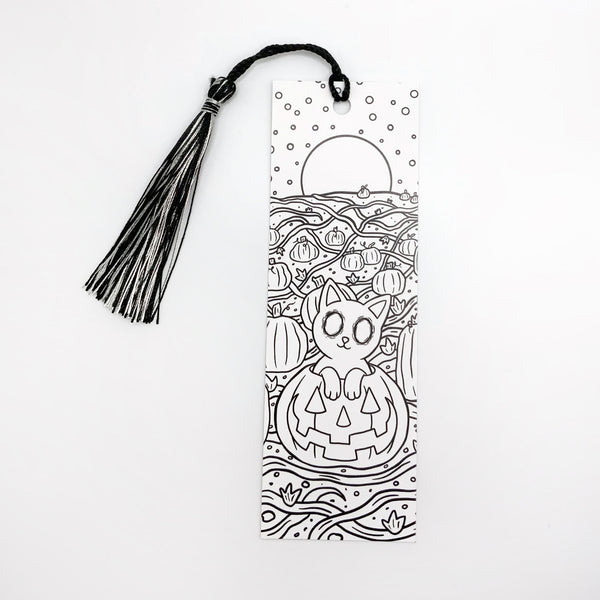 Cerin in a Pumpkin Patch - Colorable Bookmark with Tassel