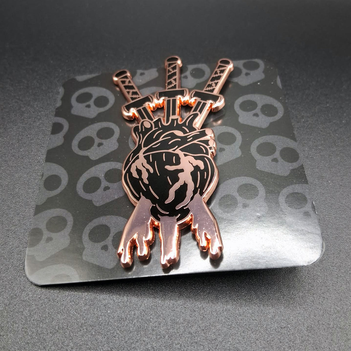 Three of Swords Hard Enamel Pin - Rose Gold