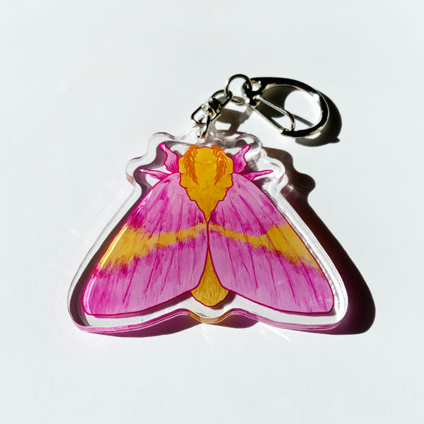 Rosy Maple Moth - 2.5" Acrylic Keychain
