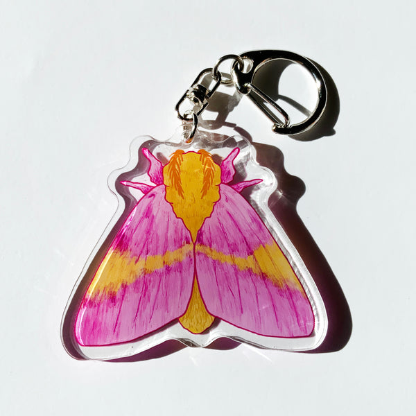 Rosy Maple Moth - 2.5" Acrylic Keychain