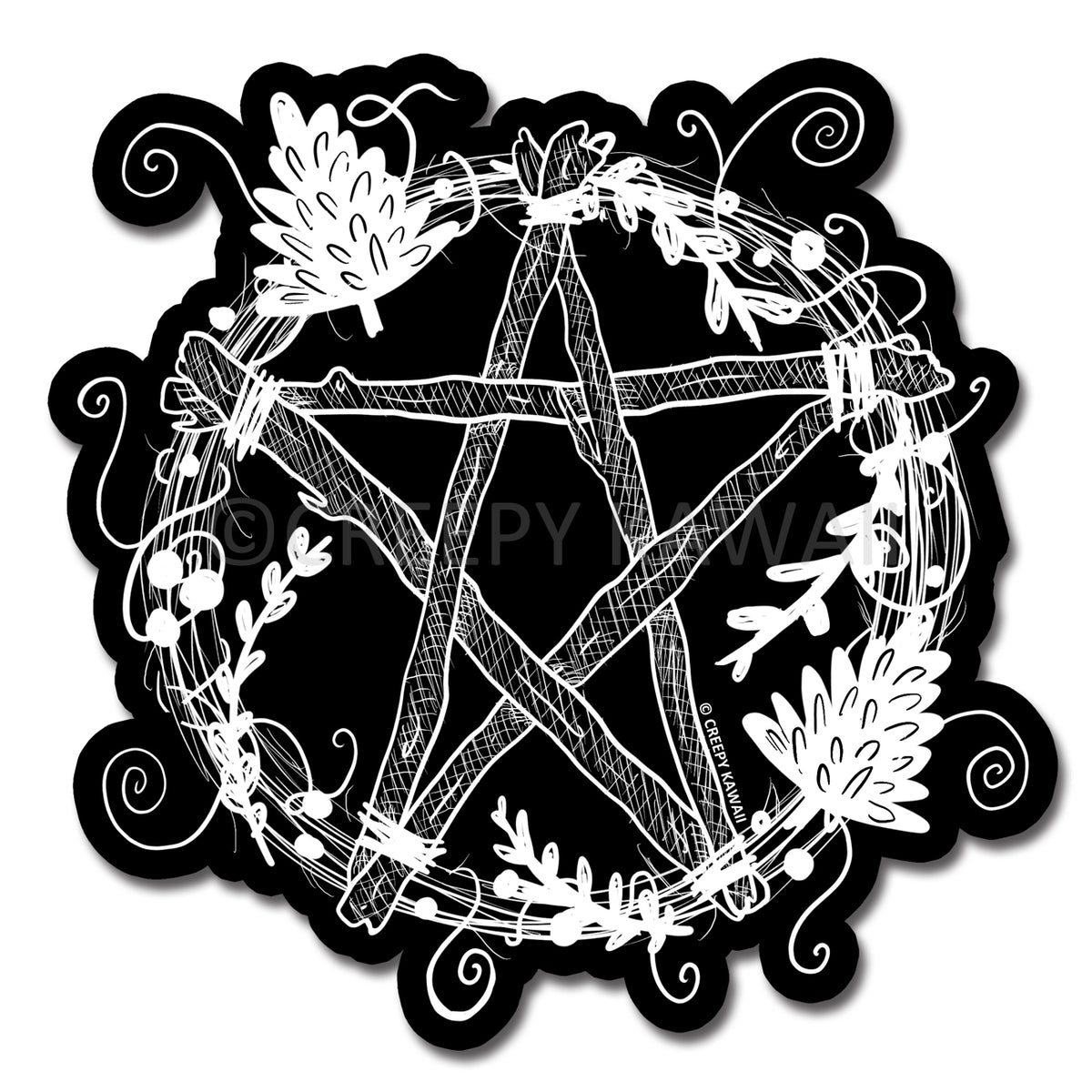 Nature Pentacle - 3 Inch Weatherproof Vinyl Sticker