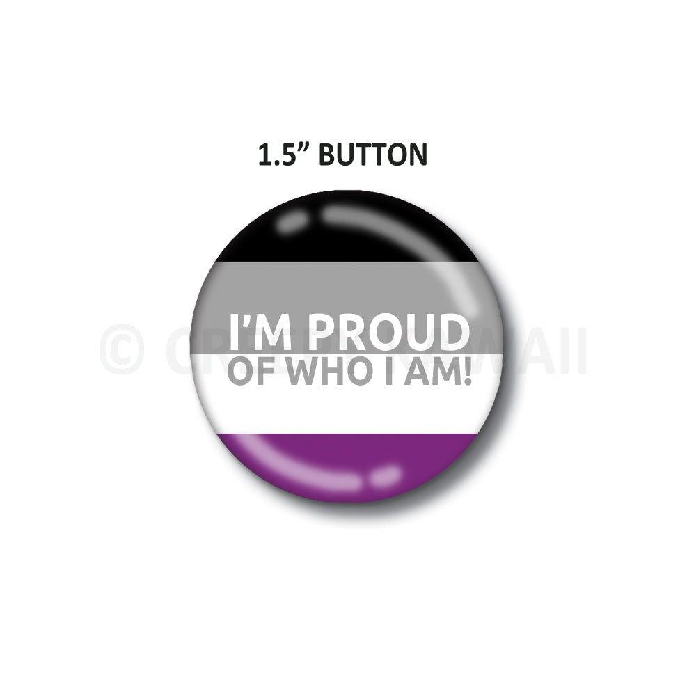 Proud LGBTAQ - Asexual - 1.5" Button - Creepy Kawaii