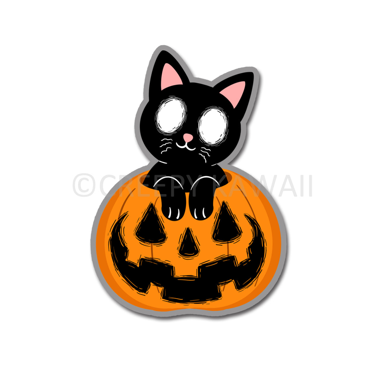 Pumpkin Cerin - 3 Inch Weatherproof Vinyl Sticker - Creepy Kawaii