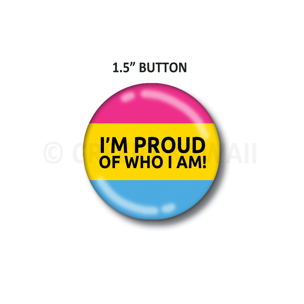 Proud LGBTAQ - Pansexual - 1.5" Button - Creepy Kawaii