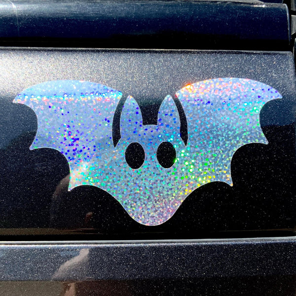 Big Bat - Silver Holo Sparkle Vinyl Decal