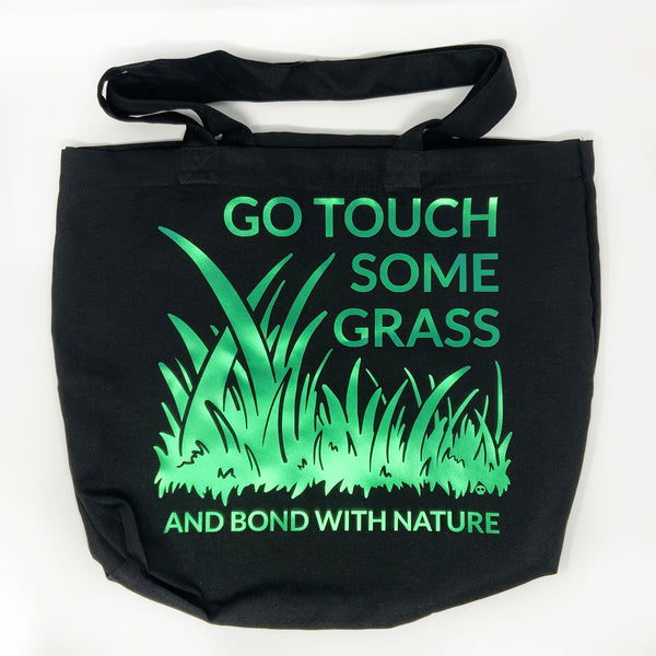 Touch Grass Tote - Cyan-Green to Purple