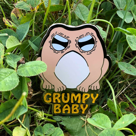 Potato - Grumpy Baby - 2" Hard Glitter Enamel Pin