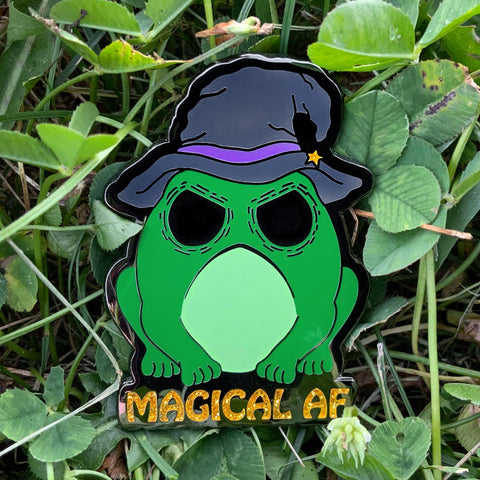 Cabbage - Magical AF - 2" Hard Glitter Enamel Pin