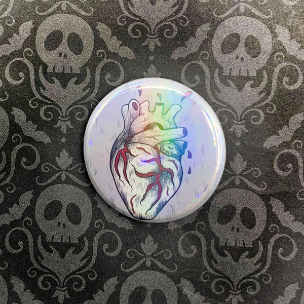 Holographic Anatomical Heart - 1.5" Button