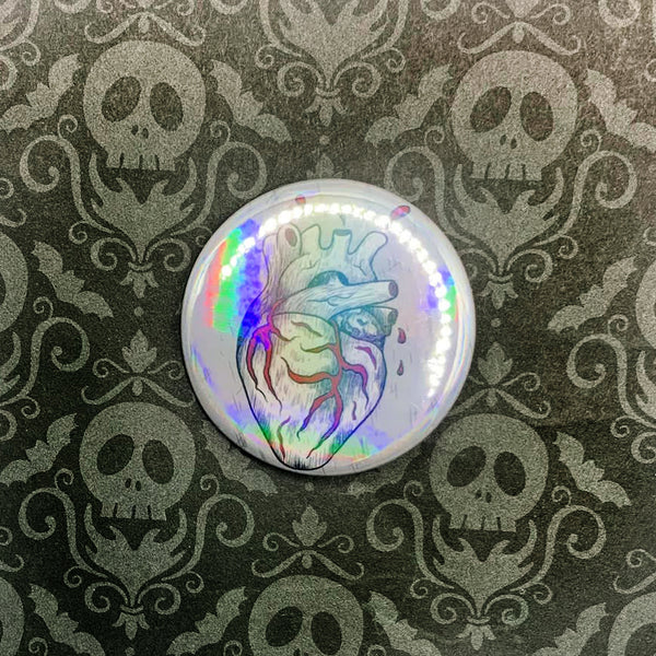 Holographic Anatomical Heart - 1.5" Button
