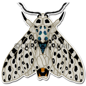 Giant Leopard Moth - 3 Inch Weatherproof Vinyl Sticker