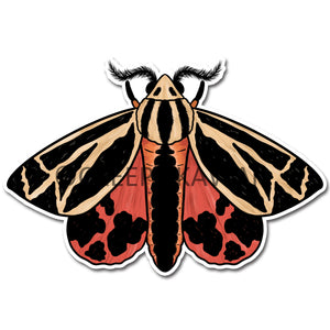 CLEARANCE - Harnessed Tiger Moth - 3 Inch Weatherproof Vinyl Sticker