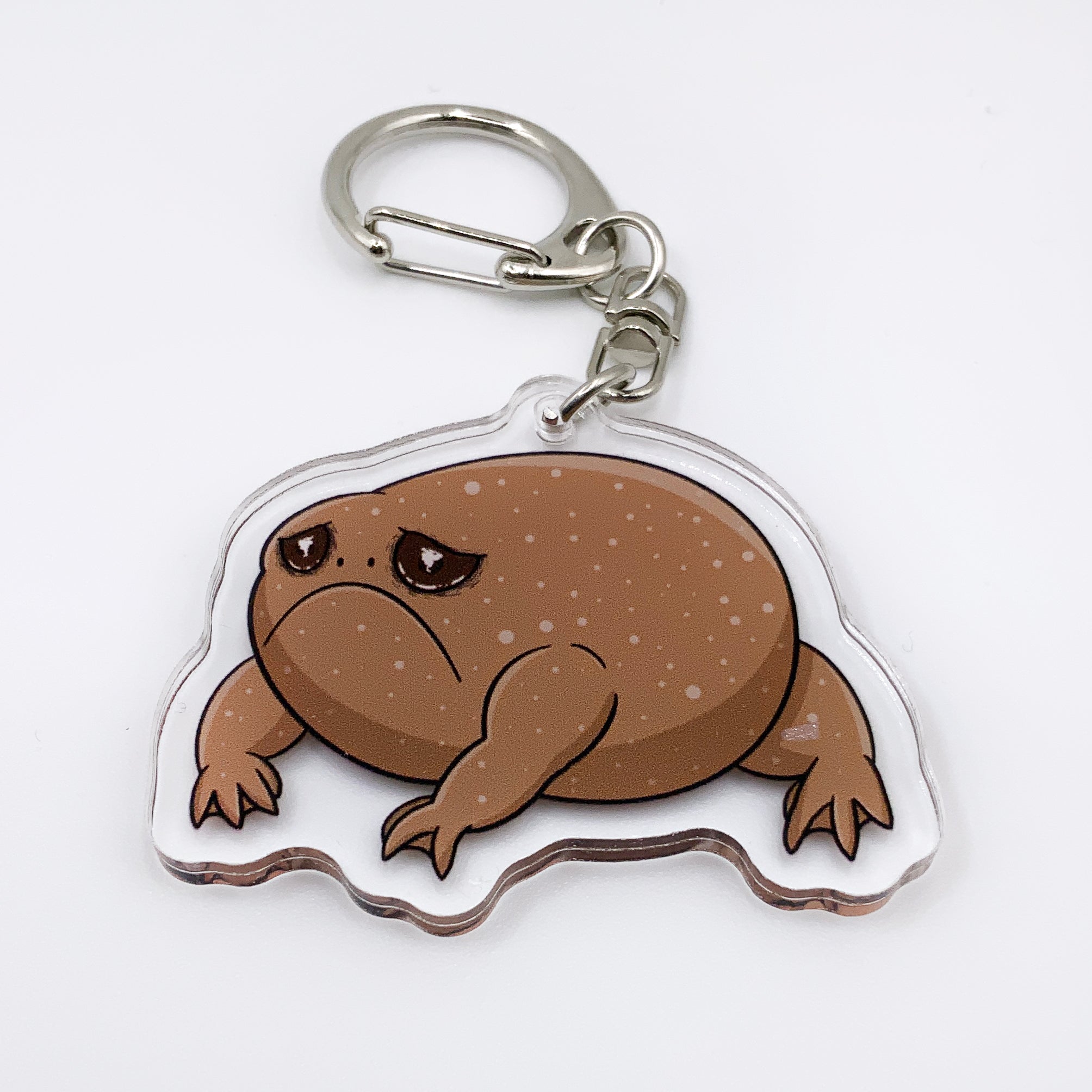 Big Sad African Rain Frog - 2" Acrylic Charm Keychain