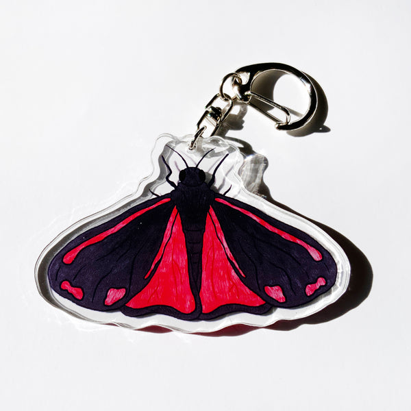 Cinnabar Moth - 2.5" Acrylic Keychain