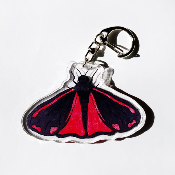 CLEARANCE - Cinnabar Moth - 2.5" Acrylic Keychain