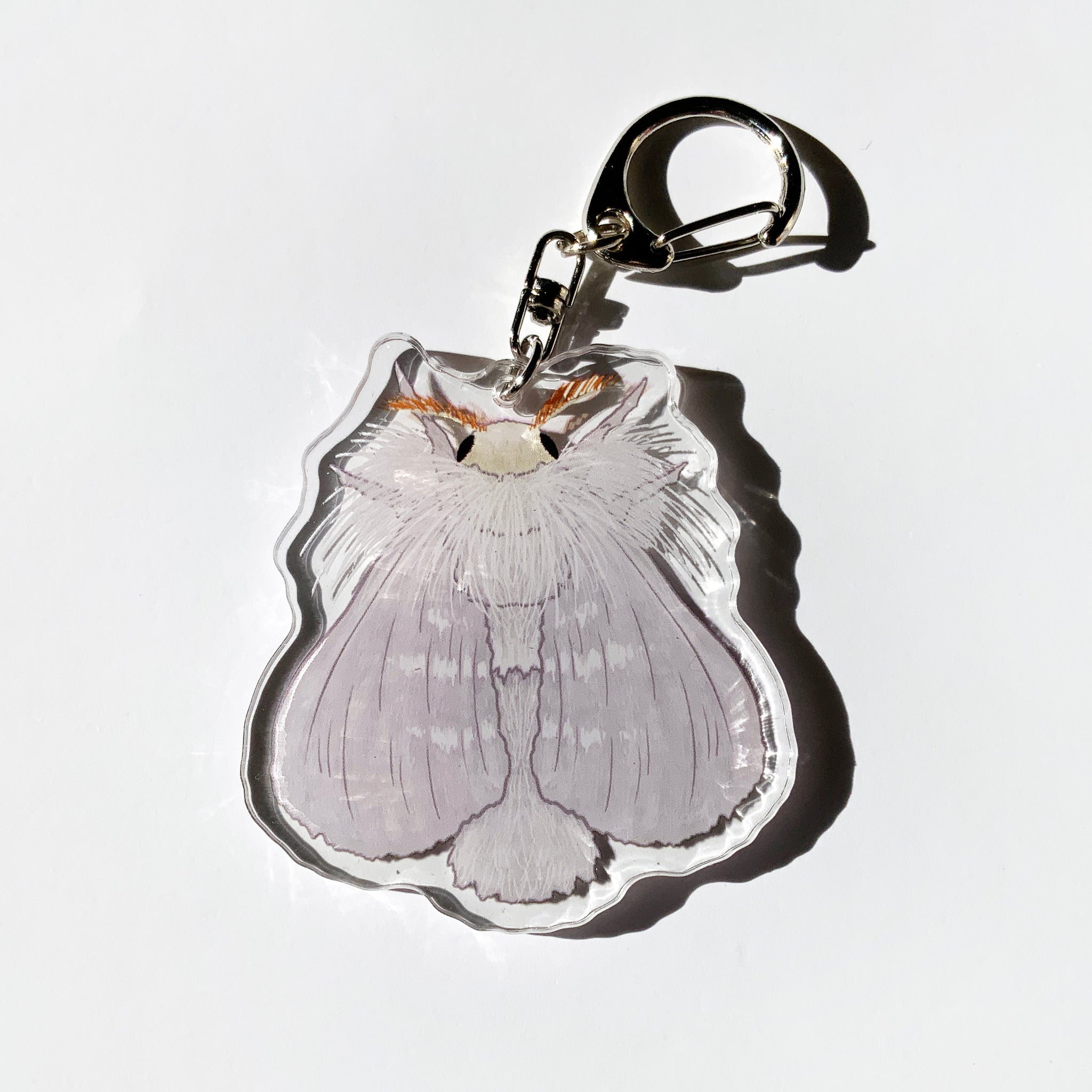 White Flannel Moth - 2.5" Acrylic Keychain