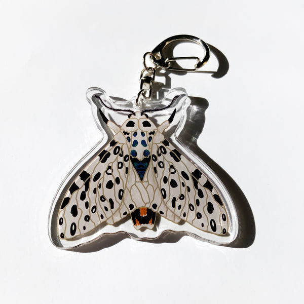 Giant Leopard Moth - 2.5" Acrylic Keychain