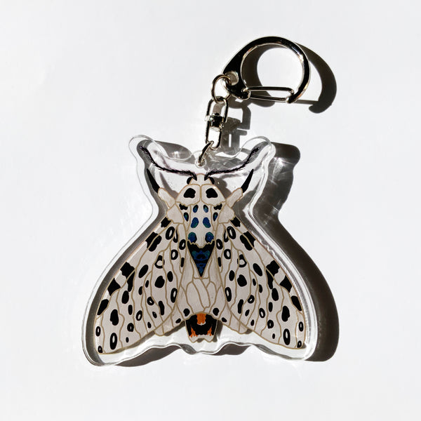 Giant Leopard Moth - 2.5" Acrylic Keychain