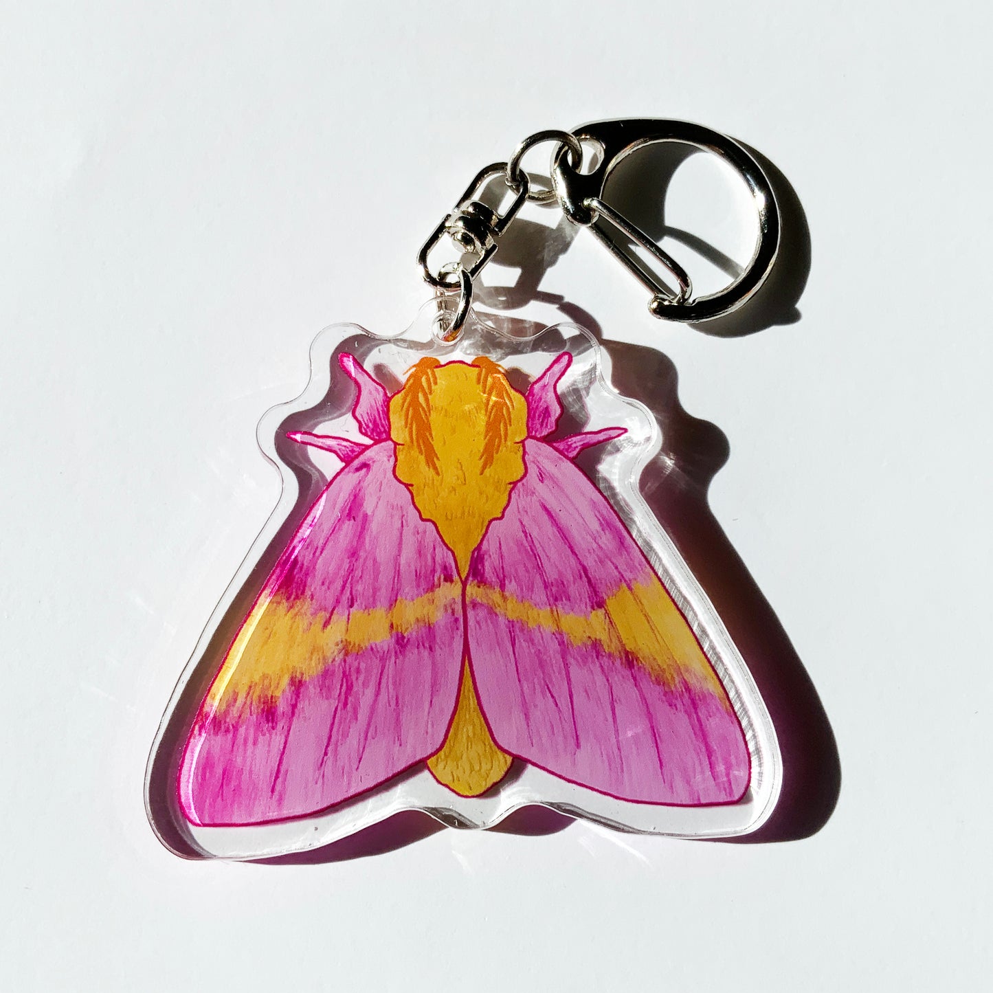 Rosy Maple Moth - 2.5" Acrylic Keychain