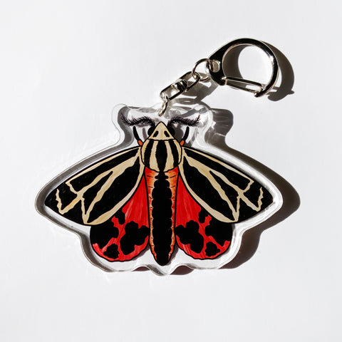 Harnessed Tiger Moth - 2.5" Acrylic Keychain