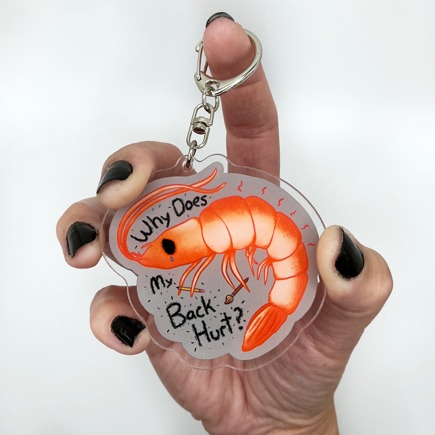 Shrimp Posture - 2.5" Acrylic Keychain