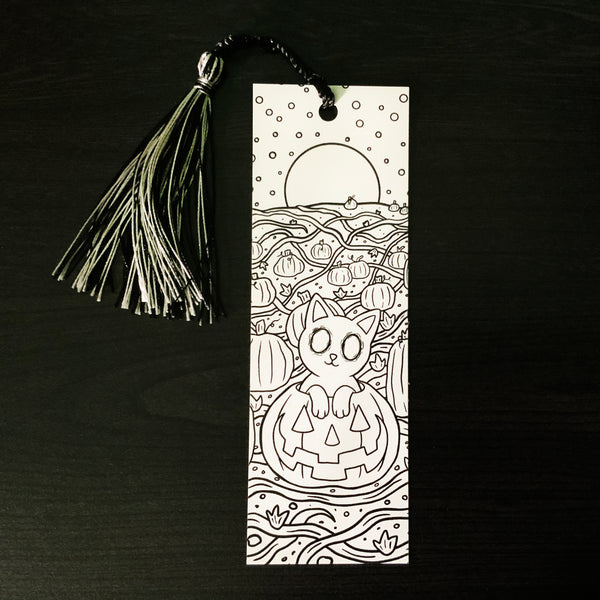 Cerin in a Pumpkin Patch - Colorable Bookmark with Tassel