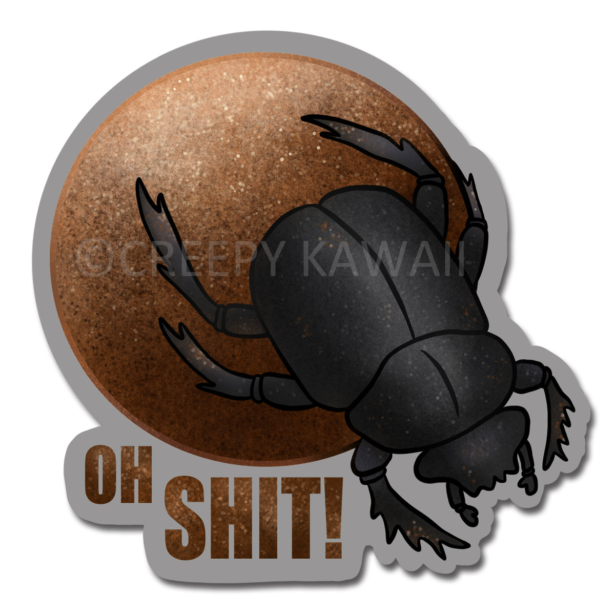 Dung Beetle - 3 Inch Weatherproof Vinyl Sticker