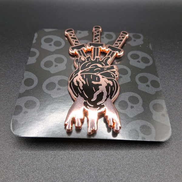 Three of Swords Hard Enamel Pin - Rose Gold
