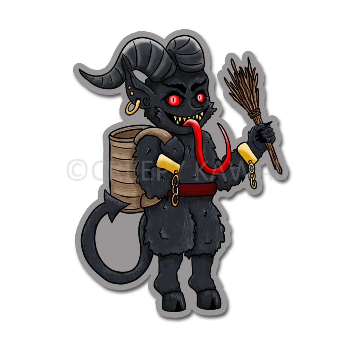 Krampus - 3 Inch Weatherproof Vinyl Sticker – Creepy Kawaii