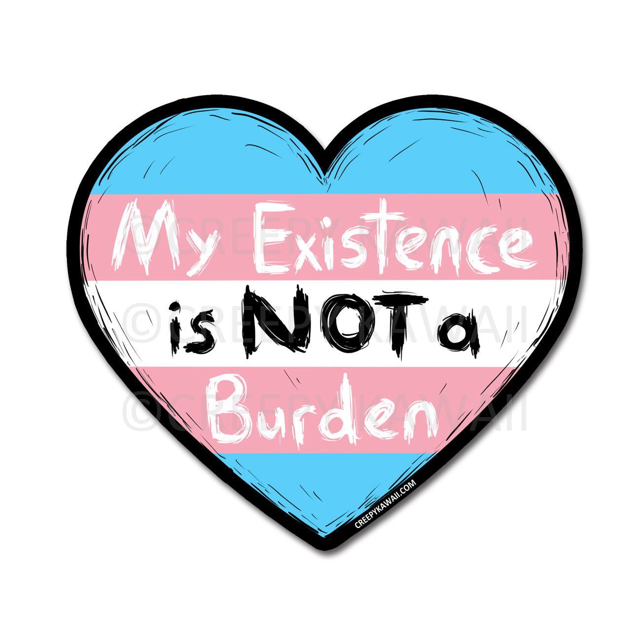 Not a Burden - Transgender Colorway - 3 Inch Weatherproof Vinyl Sticker