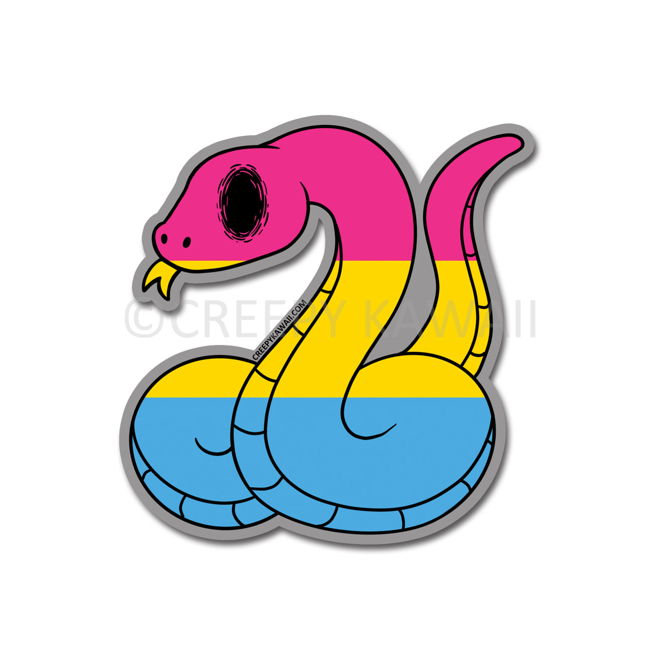 Year of the Snake - Pansexual Colorway - 3 Inch Weatherproof Vinyl Sticker