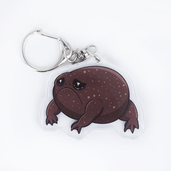 Big Sad African Rain Frog - 2" Acrylic Charm Keychain