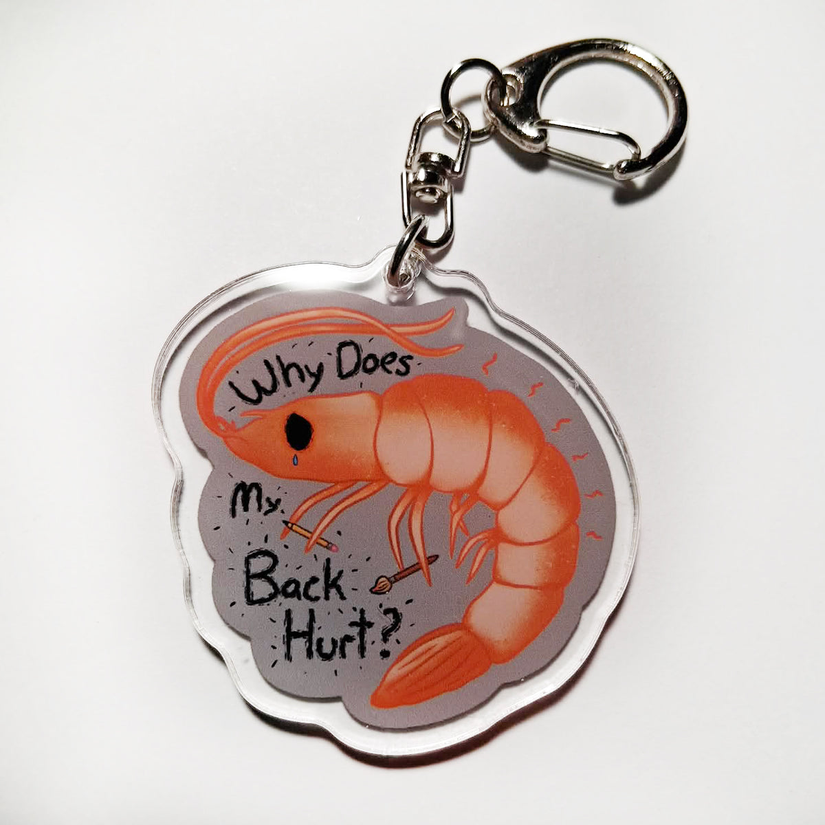 Shrimp Posture (Smaller Version) - 2" Acrylic Keychain