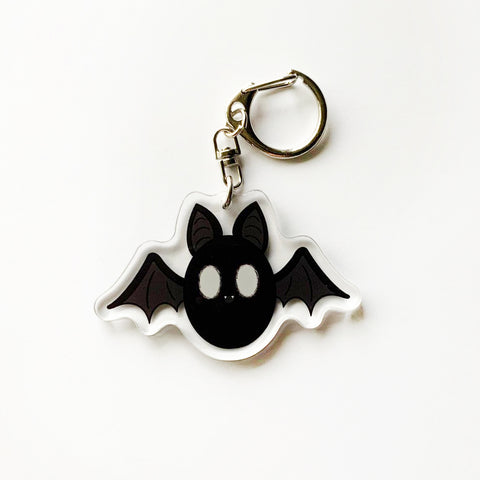 Black Baby Bat - 2" Acrylic Charm Keychain - Creepy Kawaii