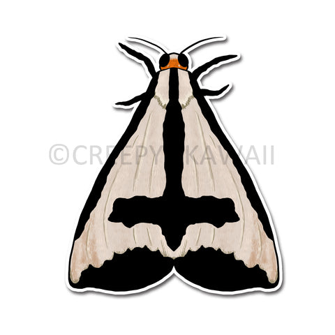Clymene Moth - 3 Inch Weatherproof Vinyl Sticker - Creepy Kawaii