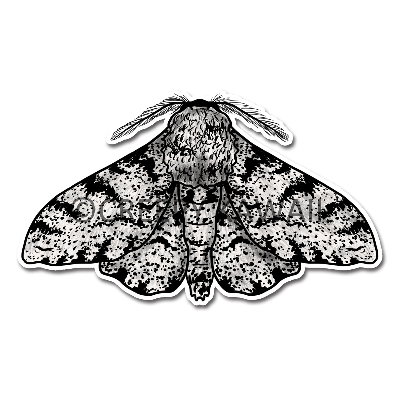 Peppered Moth - 3 Inch Weatherproof Vinyl Sticker - Creepy Kawaii