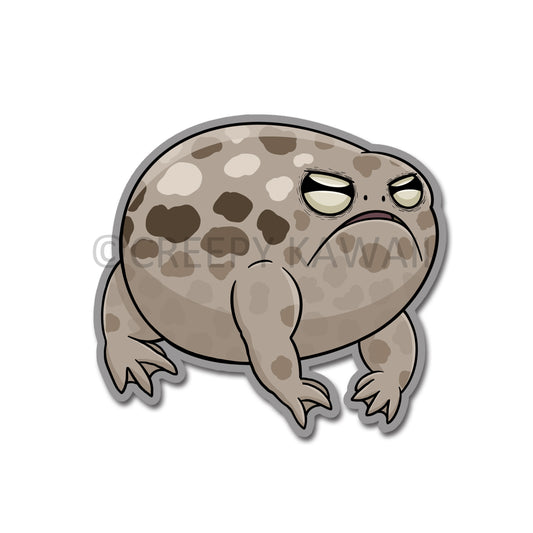 Big Mad Desert Rain Frog - 3 Inch Weatherproof Vinyl Sticker - Creepy Kawaii