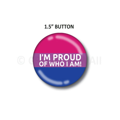 Proud LGBTAQ  - Bisexual - 1.5" Button - Creepy Kawaii