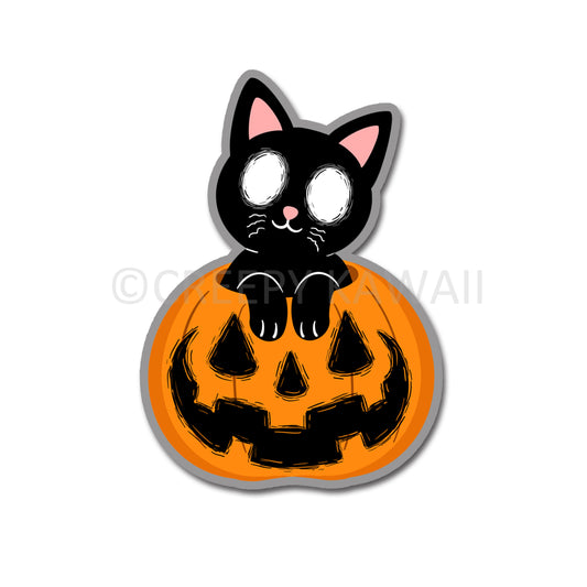 Pumpkin Cerin - 3 Inch Weatherproof Vinyl Sticker - Creepy Kawaii