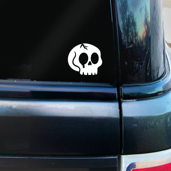 Cracked Skull - Vinyl Decal - Creepy Kawaii