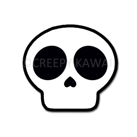 Creepy Kawaii Skull - 3 Inch Weatherproof Vinyl Sticker - Creepy Kawaii