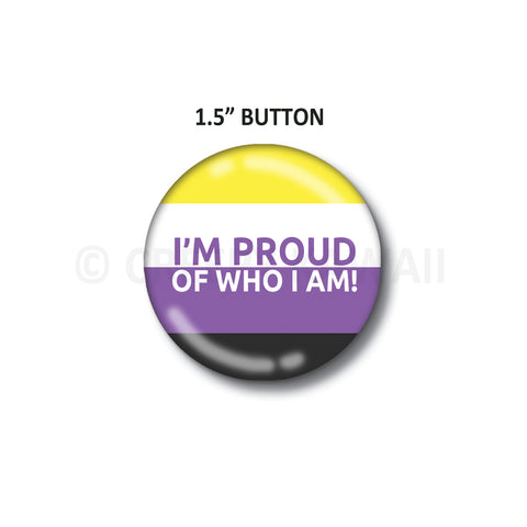 Proud LGBTAQ  - Non-Binary - 1.5" Button - Creepy Kawaii