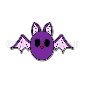 Purple Baby Bat - 3 Inch Weatherproof Vinyl Sticker - Creepy Kawaii
