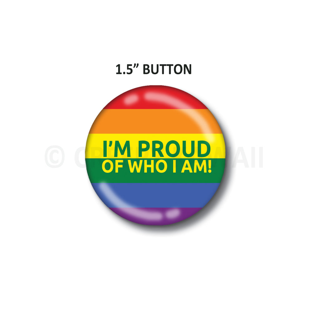 Proud LGBTAQ  - Rainbow - 1.5" Button - Creepy Kawaii