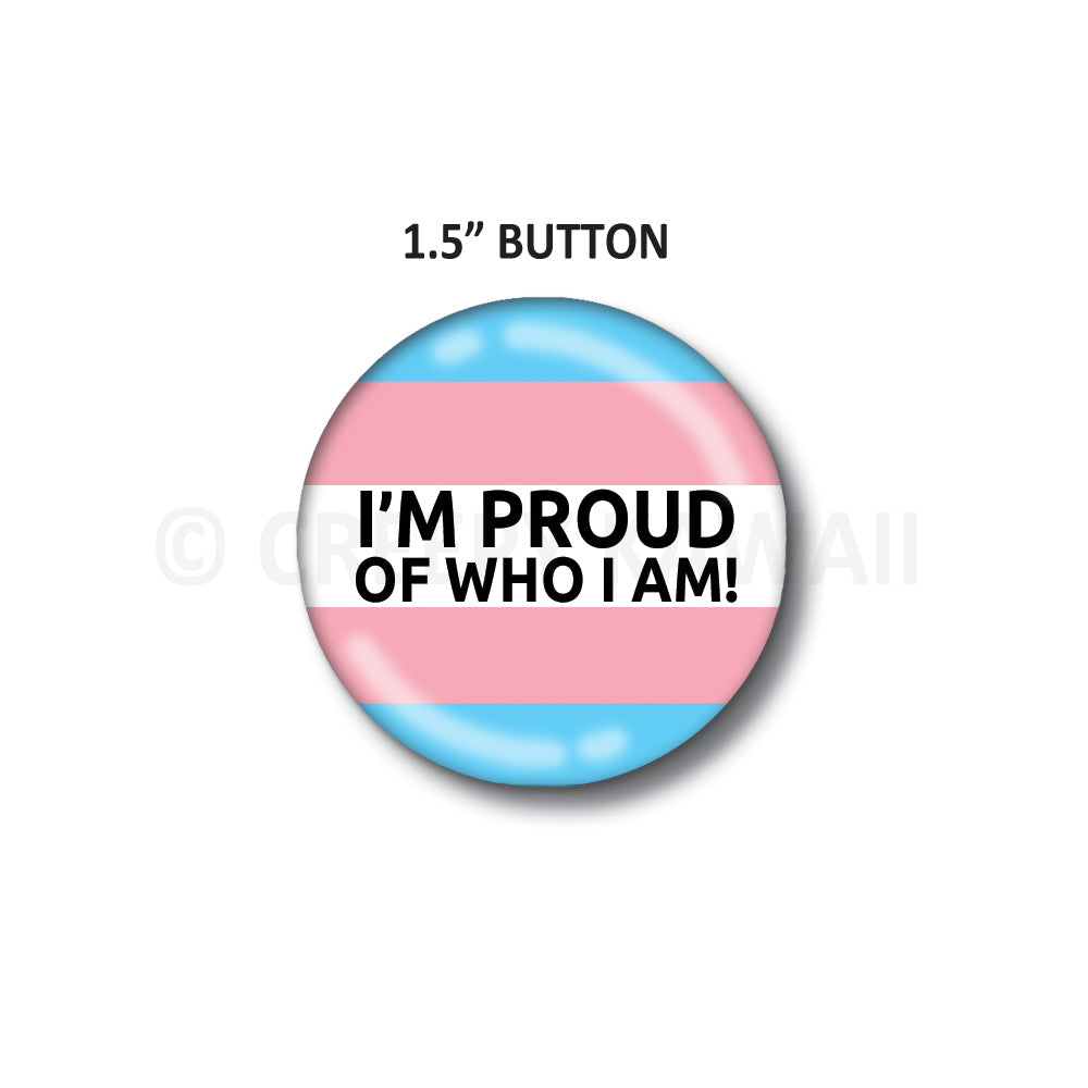 Proud LGBTAQ  - Transgender - 1.5" Button - Creepy Kawaii